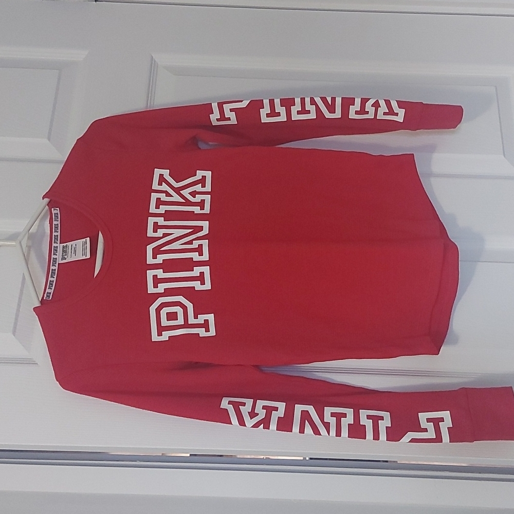PINK Victoria's Secret Red Long Sleeve Tee